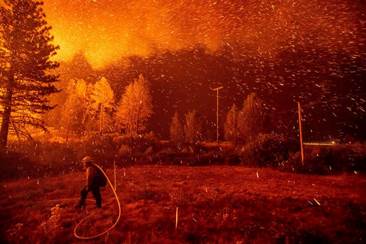 A wildfire in Shasta-Trinity National Forest in California last month. The new I.P.C.C. research found that wildfires are likely to worsen if steps are not taken to tame climate change.